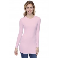 T-shirt long ras de cou doublé devant manches longues en modal KATIA10