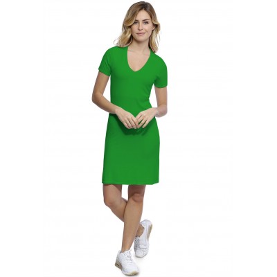 Robe col V doublée devant manches courtes en modal SYLVIA18
