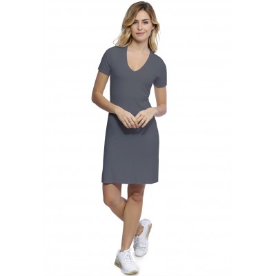 Robe col V doublée devant manches courtes en modal SYLVIA18