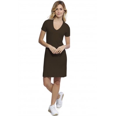 Robe col V doublée devant manches courtes en modal SYLVIA18