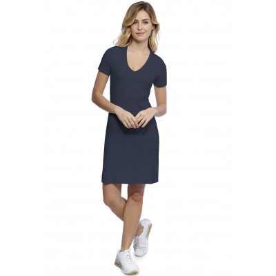 Robe col V doublée devant manches courtes en modal SYLVIA18