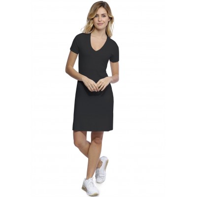 Robe col V doublée devant manches courtes en modal SYLVIA18