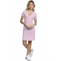 Robe col V doublée devant manches courtes en modal SYLVIA18