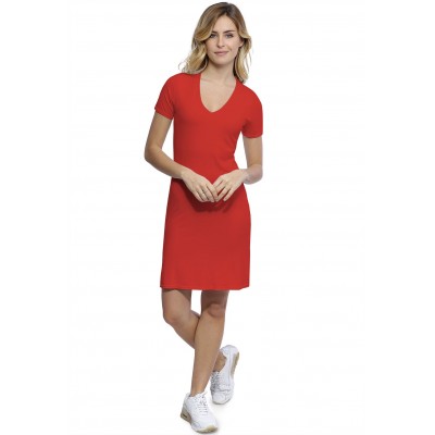 Robe col V doublée devant manches courtes en modal SYLVIA18