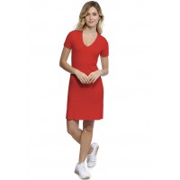 Robe col V doublée devant manches courtes en modal SYLVIA18