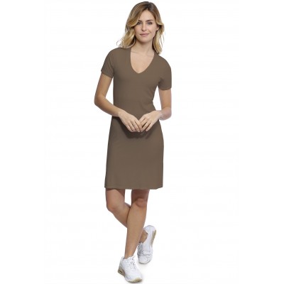 Robe col V doublée devant manches courtes en modal SYLVIA18