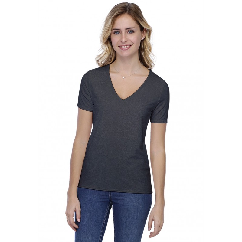 T-shirt coupe droite col V doublé devant manches courtes en modal BAY03 T-shirt coupe droite col V doublé devant manches courtes en modal BAY03