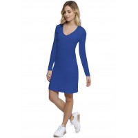 Robe col V doublée devant manches longues en modal SYLVIA20