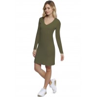 Robe col V doublée devant manches longues en modal SYLVIA20