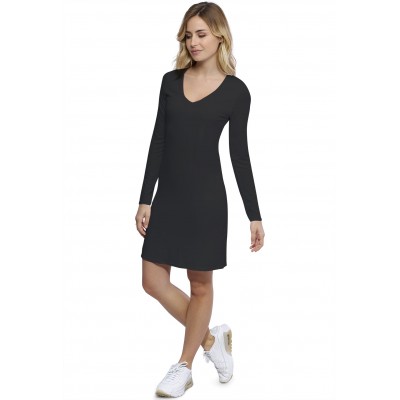 Robe col V doublée devant manches longues en modal SYLVIA20