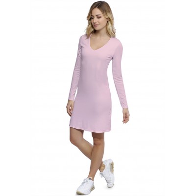 Robe col V doublée devant manches longues en modal SYLVIA20