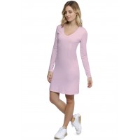 Robe col V doublée devant manches longues en modal SYLVIA20