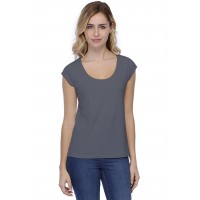 T-shirt coupe droite col rond doublé devant manches capes BIKI02