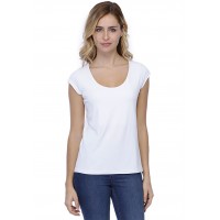 T-shirt coupe droite col rond doublé devant manches capes BIKI02