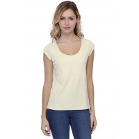 T-shirt coupe droite col rond doublé devant manches capes BIKI02