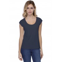 T-shirt coupe droite col rond doublé devant manches capes BIKI02