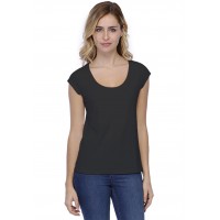 T-shirt coupe droite col rond doublé devant manches capes BIKI02