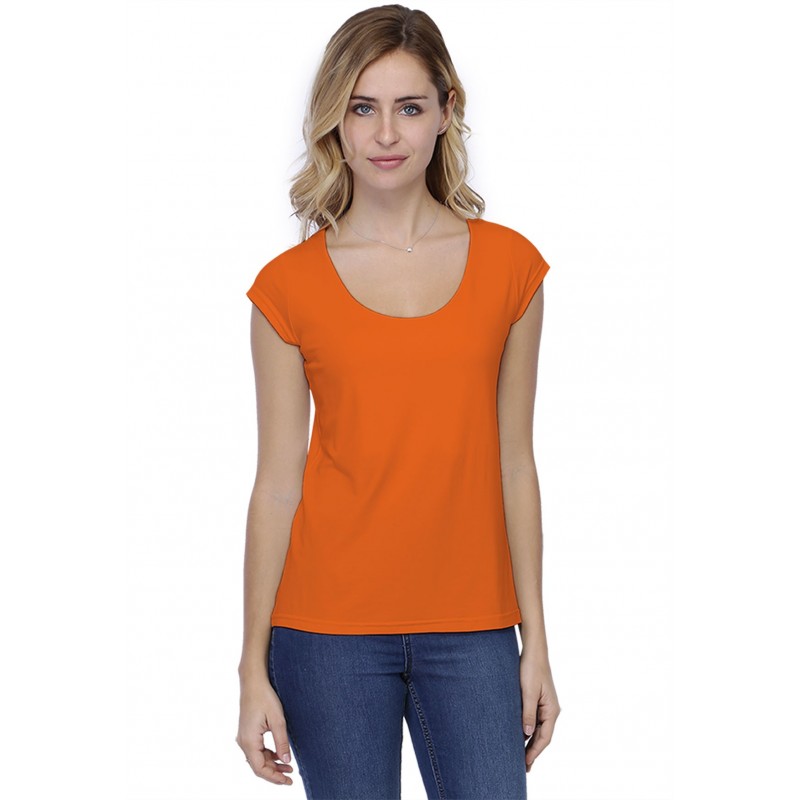 T-shirt coupe droite col rond doublé devant manches capes BIKI02 T-shirt coupe droite col rond doublé devant manches capes BIKI02