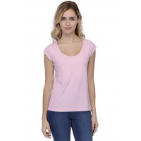 T-shirt coupe droite col rond doublé devant manches capes BIKI02