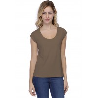 T-shirt coupe droite col rond doublé devant manches capes BIKI02