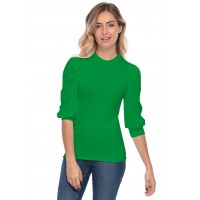 Tee-shirt col rond avec manches ballons LYANA