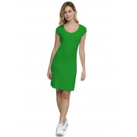 Robe col rond doublée devant manches courtes capes en modal ZAZA17