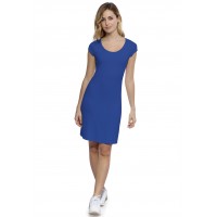 Robe col rond doublée devant manches courtes capes en modal ZAZA17