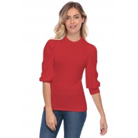 Tee-shirt col rond avec manches ballons LYANA