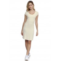 Robe col rond doublée devant manches courtes capes en modal ZAZA17