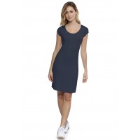 Robe col rond doublée devant manches courtes capes en modal ZAZA17
