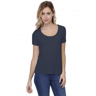 T-shirt coupe droite col rond doublé devant manches courtes BIKI03