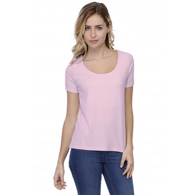 T-shirt coupe droite col rond doublé devant manches courtes BIKI03