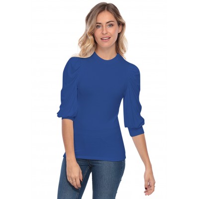 Tee-shirt col rond avec manches ballons LYANA