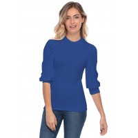 Tee-shirt col rond avec manches ballons LYANA