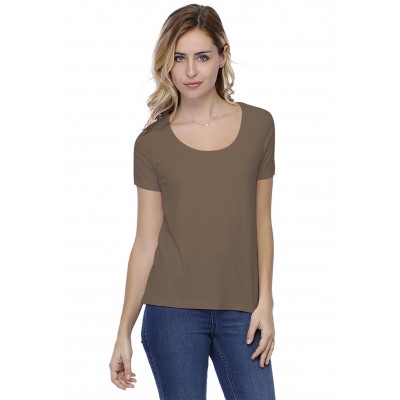 T-shirt coupe droite col rond doublé devant manches courtes BIKI03