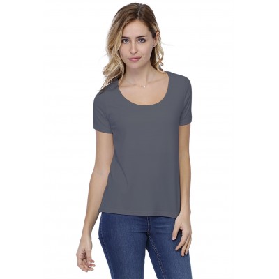 T-shirt coupe droite col rond doublé devant manches courtes BIKI03