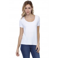 T-shirt coupe droite col rond doublé devant manches courtes BIKI03