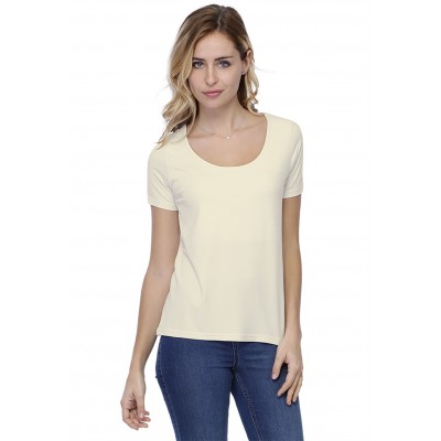 T-shirt coupe droite col rond doublé devant manches courtes BIKI03