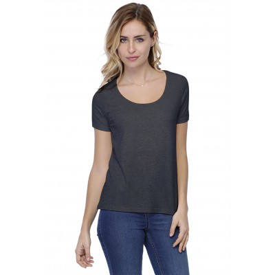 T-shirt coupe droite col rond doublé devant manches courtes BIKI03
