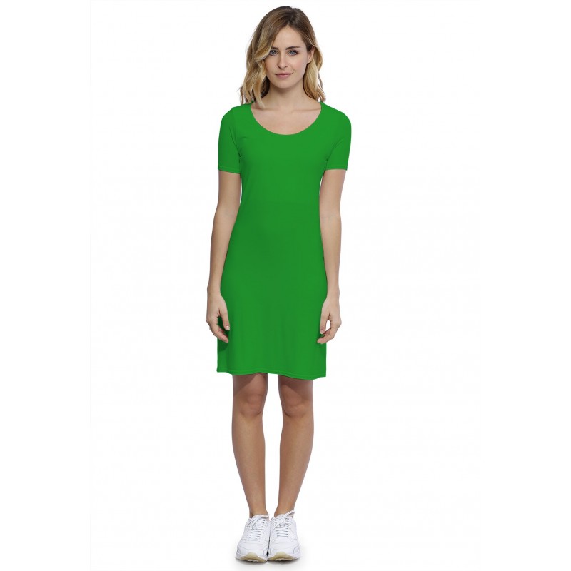 Robe col rond doublée devant manches courtes en modal ZAZA18 Robe col rond doublée devant manches courtes en modal ZAZA18
