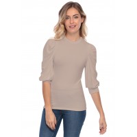 Tee-shirt col rond avec manches ballons LYANA