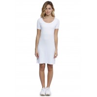 Robe col rond doublée devant manches courtes en modal ZAZA18