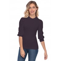 Tee-shirt col rond avec manches ballons LYANA
