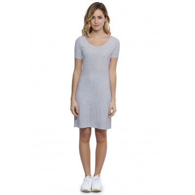 Robe col rond doublée devant manches courtes en modal ZAZA18