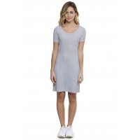 Robe col rond doublée devant manches courtes en modal ZAZA18