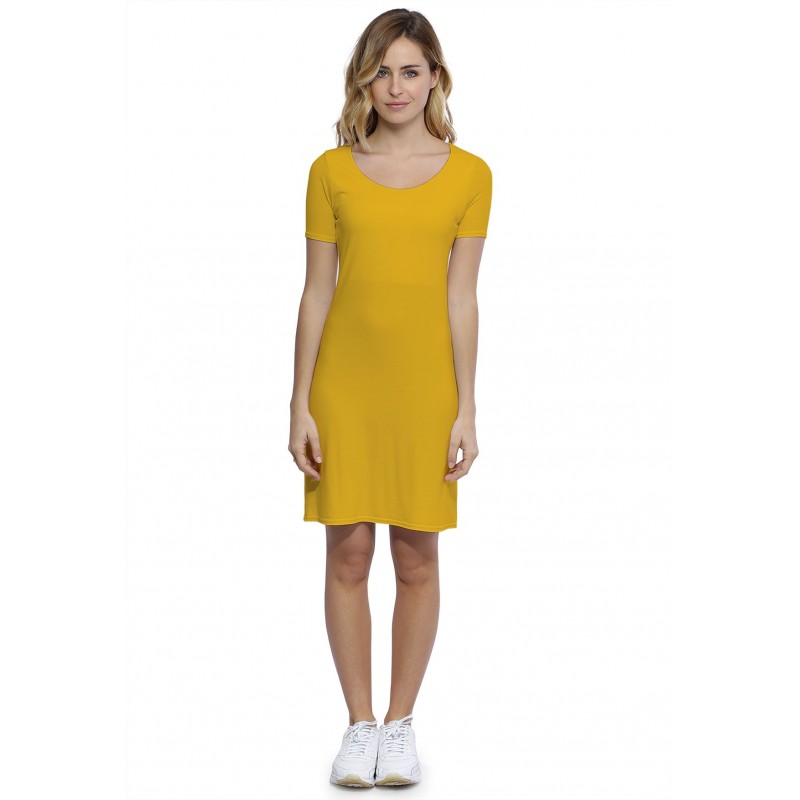 Robe col rond doublée devant manches courtes en modal ZAZA18 Robe col rond doublée devant manches courtes en modal ZAZA18