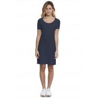 Robe col rond doublée devant manches courtes en modal ZAZA18