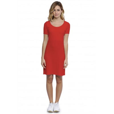 Robe col rond doublée devant manches courtes en modal ZAZA18