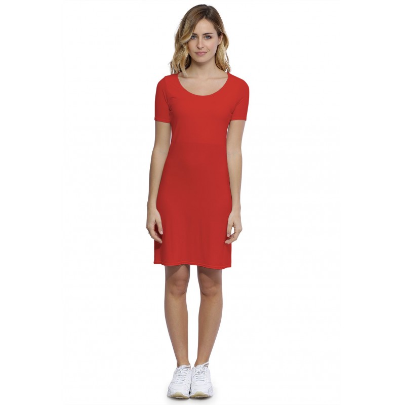 Robe col rond doublée devant manches courtes en modal ZAZA18 Robe col rond doublée devant manches courtes en modal ZAZA18