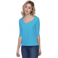 T-shirt coupe droite col rond doublé devant en modal BIKI04